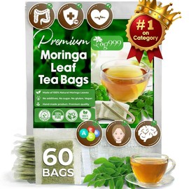 Moringa Leaf Tea Bags, 100% Natural & Pure from Moringa Leaves. Loose Leaf Moringa Herbal Tea. Moringa Leaf Tea. No Sugar, No Caffeine, No Gluten, Vegan. Beverage - Size: 8oz Powder