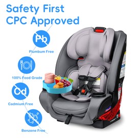 SSPONT Kids Car Seat Tray, Travel Tray with Cup Holder for Toddler, Kids Car Seat Food Snack Tray for Road Trip, Stroller snack tray travel must haves - Sky Blue