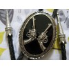 Aesthetic Design Crossed Infantry Rifle Bolo Tie w. Braided Leather