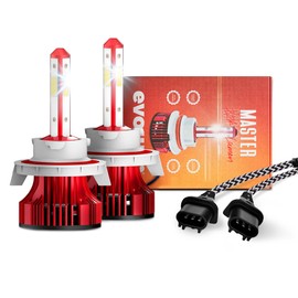 EVOLUM Master - Luces Led para Auto - 22,000 lumenes - Faros para Coche - Sistema Can Bus - Resistencia al Agua - Haz de luz Perfecto - Cuerpo de Aluminio de Alta Calidad - Luz Blanca (H13)