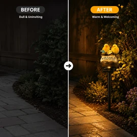 Solar Garden Bird Light for Outdoor Decor – Weather-Resistant Resin Lawn Lamp for Pathways & Doorways