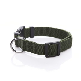 Adjustable Nylon Dog Collar, pet Collar 1 Inch 3/4 Inch 5/8 Inch Wide, for Large Medium Small Dogs(5/8 Inch, Green)