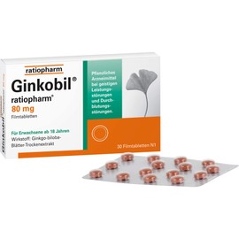 Ginkobil ratiopharm 80 mg film-coated tablets, pack of 30