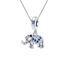 ZakiaHo Women Girls Blue Elephant Pendant Necklaces Dainty Birthday Christmas Jewellery Gifts