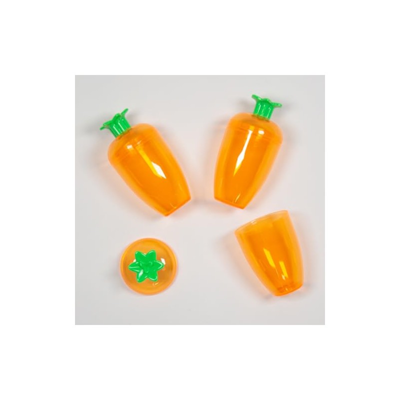 Gem Imports Easter Carrot Shaped Reusable Refillable Decorative Plastic Egg