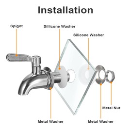 BTSKY 2 Pack Stainless Steel Beverage Dispenser Replacement Spigot Fits 16mm（5/8 inch）Opening - No Lead Dispenser Replacement Faucet, Polished Finish