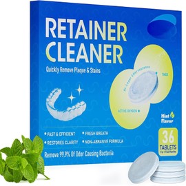 AONAT Cleaning Tablets - 36 Tablets,Retainer Cleaning Tablets,Denture Cleaner,Mouth Guard Cleaner for Cleaning Dentures & Orthodontic Dental Appliances