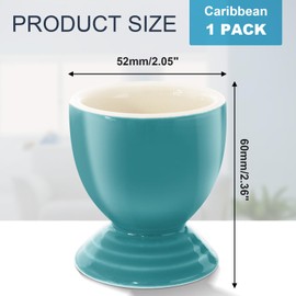 vibedor 2 Pcs Colorful Ceramic Egg Cups Caribbean