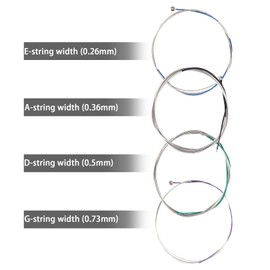 4Pcs Violin Strings,Size 4/4 and 3/4 String Universal Full Set (G D A E) Violin,String Instrument Accessories,Classic Silver Strings Steel Core with Nickel Plated Ball Head for Violin Instruments