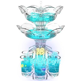 Zcvtbye Party Drink Shot Dispenser with 6 Shot Glasses Set - Acrylic Touchless Liquor Dispenser Decanter for Beverage | Cider | Cocktail - Fun Bar Accessories Home Gifts (V3 LED)