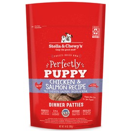 Stella & Chewy's Freeze Dried Raw Dinner Patties – Crafted for Puppies – Grain Free, Protein Rich Perfectly Puppy Chicken & Salmon Recipe – 14 oz Bag