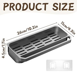 Kitchen Organisation, Sink Organiser, Wall Kitchen Shelf, No Drilling, Storage Sink Utensils for Sink, Sink, Bathroom and Kitchen, Grey