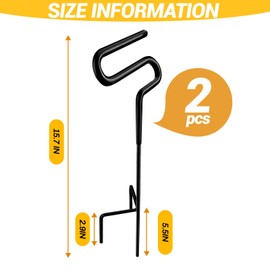 Verdanzia 2 Pcs Ground Blind Bow Holder, Bow Stand for Ground Blind with Rubber Coating, Ground Stake Bow Holder for Hunting Target Practice