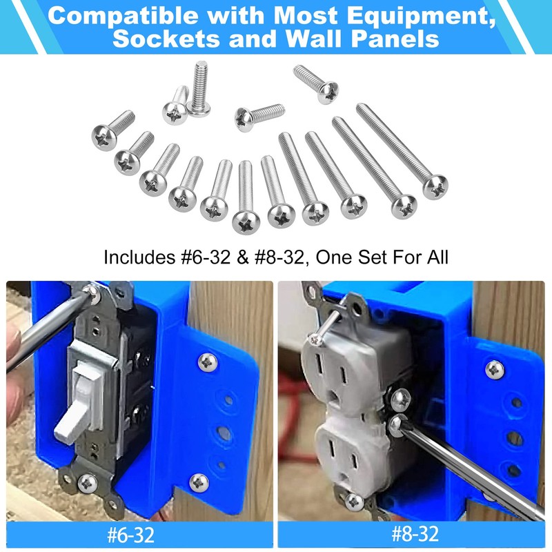 Machine Screws, 100 PCS Phillips Pan Head Electricians Screw Kit
