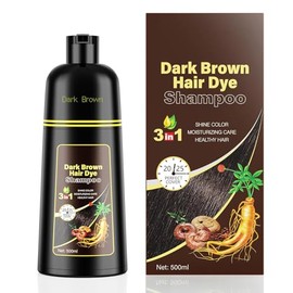 Shampoo para Canas con Tinte, Dark Brown Hair Dye Shampoo 3 in 1, Champú para Teñir el Cabello Marrón Oscuro, Champú Tinte Cubre Canas para Mujer y Ho