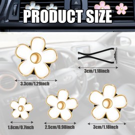 8 Pcs Daisy Flower Air Vent Clip - Car Air Fresheners Vent Clips Car Decor - Car Air Fresheners Vent Clips - Car Air Vent Clip Charms As Car Decorations For Women Girls (White And Pink)