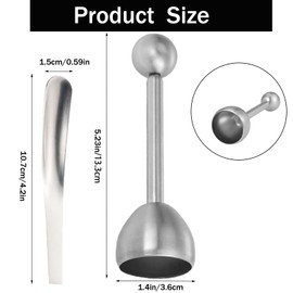 Stainless Steel Eggshell Opener with Egg Spoon, Egg Cracker Topper Eggshell Cutter Egg Opening Tool, Kitchen Egg Lover Egg Opener Kitchen Egg Shell Cutter Tool Cracker Gift Set, Boiled Egg Peeler