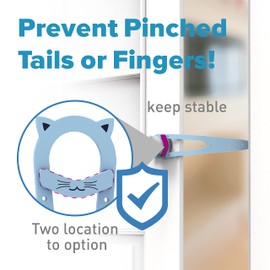 Neobay Cat Door Latch with Stabilizer, 7 Sizes Adjustable Cat Door Holder Latch to Keep Dog Out of Litter Box, Economical Alternative of Pet Gates and Interior Pet Door, Blue, 1 Pack