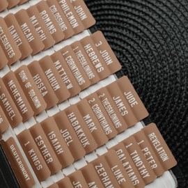 UPAFEXXI-Laminated Bible Tabs, Bible Tabs for Women and Men, Reposition Large Print Stickers, Easy to Read and Apply, 80Chapters Labels for Easy Navigation(Mocha Mousse)