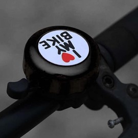 Fahrradklingel Kinder,Metall Neuheit Fahrradklingel Child Kind Fahrradring Retro Bicycle Bell Kinderfahrrad Zubehör mit I Love My Bike Muster für 22mm Lenker Fahrrad Mountain Road Bike schwarz
