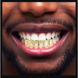 Big Dawgs Bling Hip Hop 14K Gold Plated Mouth Teeth Grillz Bottom Lower 6 Open Face Bottom USA