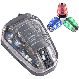 LThyzszb Tactical Helmet Light with LED+IR/Strobe Military IFF Flashlight Survival Signal Light for Outdoor Sports (Brown Base-Red Light)