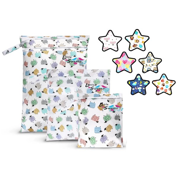 Little Sweetz WetBag Set of 3 Nappy Bags in XL,