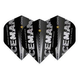 Gerwyn Price Iceman World Champion Silver Edition Dart Flights - 3 Sets per Pack (9 Flights in Total)