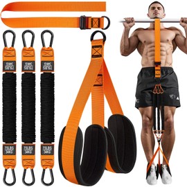 CHERAINTI Pull Up Assistance Bands 375lbs Heavy Duty 5 Stackable Resistance Bands Adjustable Pull Up Trainer Home Gym Strength Training