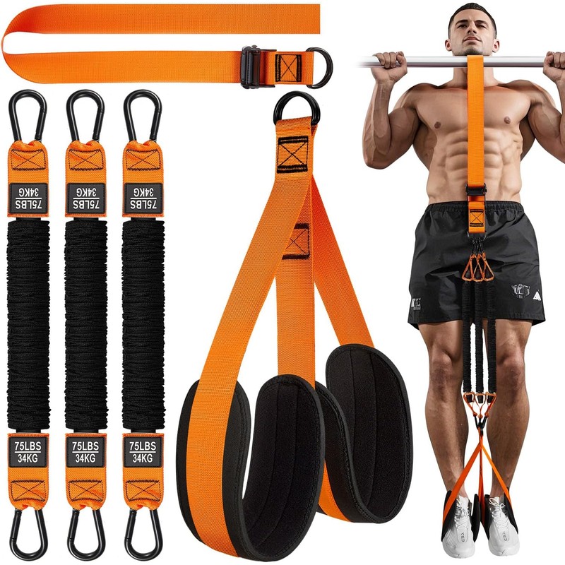 CHERAINTI Pull Up Assistance Bands 375lbs Heavy Duty 5 Stackable