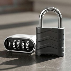 4-Digit Dial Combination Lock for Warehouse Locker Key Black