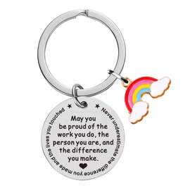 Ehuixinsheng Thank You Gifts for Women Keyring,Leaving Encouragement Gifts Colleagues Men Souvenir May You Be Proud of The Work You Do Keychain for Nurse Mentor Volunteer Social Worker Teacher
