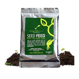 Vitalize Seed Co. Seed Feed - Natural Seed Treatment & Fertilizer | Fertility Booster for Faster Germination, Root Development & Plant Growth | Humic-Based Formula for Legumes, Cover Crops, & All Seed
