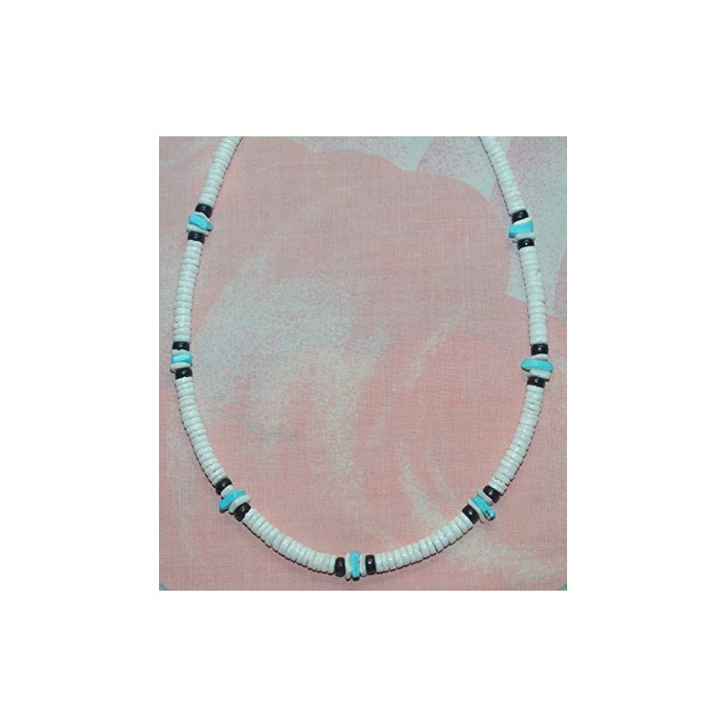 Native Treasure 18" Mens and Womens White Clam Heishe Ark