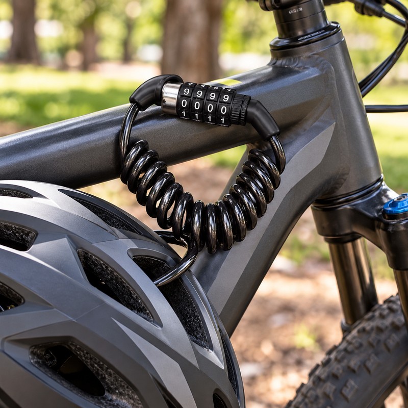Mini Combination Cable Lock for Bike Helmets – Portable Steel