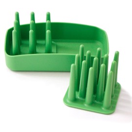 OKA Refrigerator Storage Vegetable Stand Green, Approx. 4.2 x 8.1 x 3.5 inches (10.8 x 20.5 x 9 cm), PLYS (Pris) Vejimaji Tateru