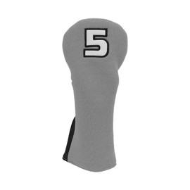 Durable Golf Knitting Club Headcovers Waterproof Outdoor PU Golf Head Protector CoverGray Black