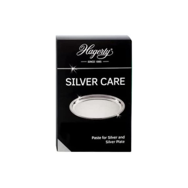 Hagerty Silver Care Silver Paste 185 g I Efficient Polishing Paste for Cleaning & Care Silver & Silver Plated Metal I Silver Cleaning Agent for Tarnished Silverware Plate Trays I Includes Sponge
