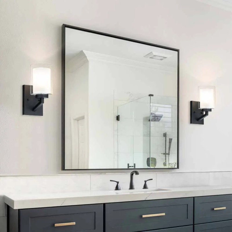 US Instock ETL Farmhouse Glass Round Wall Light Bathroom Etl