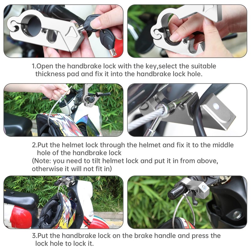 Windance Heavy Duty Solid Handlebar Lock + Helmet Combo Lock