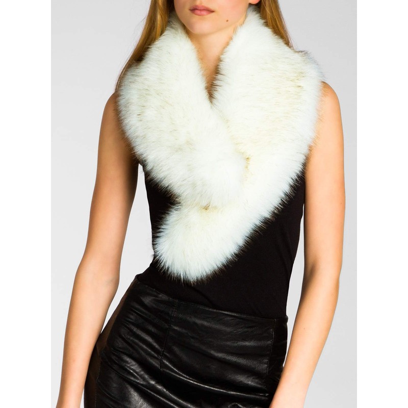 CASPAR STO001 Women Faux Fur Collar, Colour:white;Size:One Size
