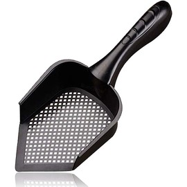 SunGrow Reptile Litter Scoop, Pointed Edge, for Cat & Chicken Coop, Right-Angled Wide and Deep Shovel, Black, 1 Pc per Pack