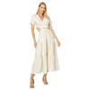 Moon River Women's Waist Cut-Out w/self String Tiered midi Dress,