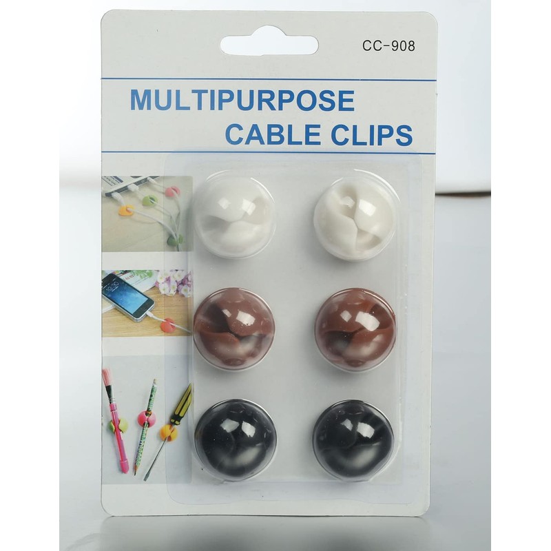 Buer Homie Cable Clips, 6 Pack Cord Organizers, Adhesive Wire