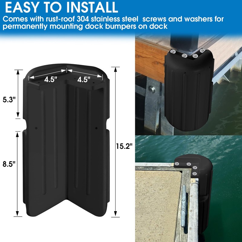 JYINCPED Dock Corner Bumpers Marine, Corner Dock Bumper Fender Safeguard