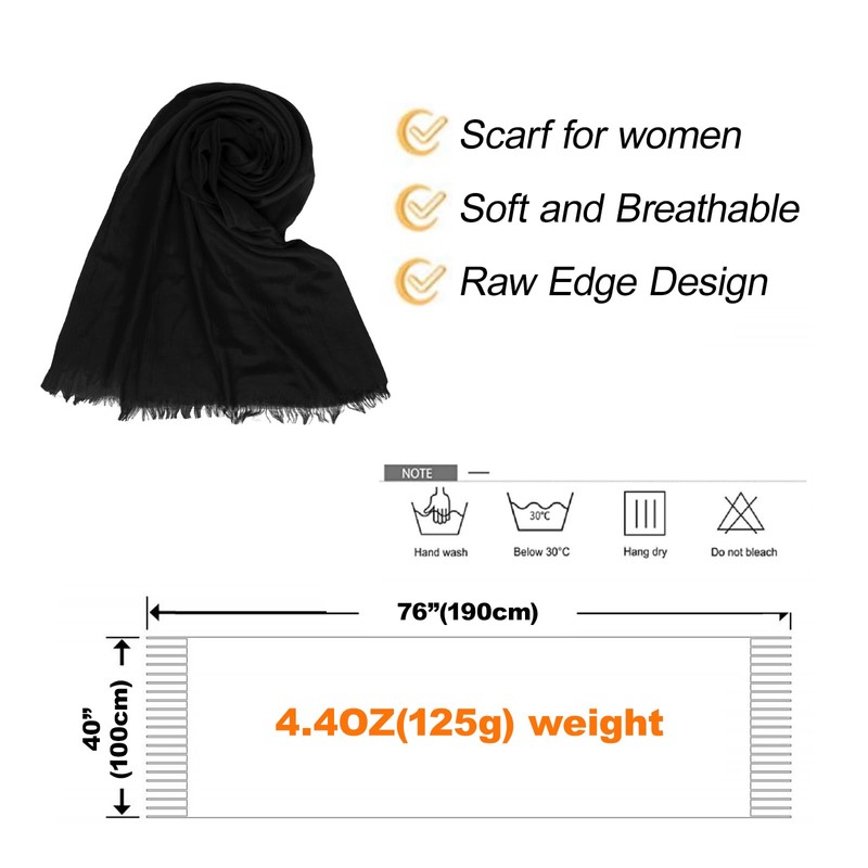 RIIQIICHY Scarf for Women Lightweight Solid Color Large Fashion Gauze