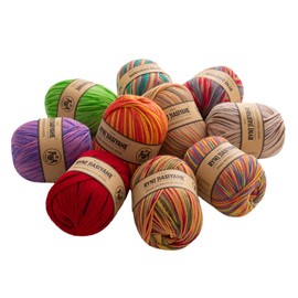 RYNJ JIASIYAHE Wool Yarn Variegated Yarn- Worsted Soft Multicolor Yarn for Crocheting and Knitting - 3.52oz/100g Crochet Yarn with Assorted Colors 4-ply Yarn, Yarn for Crocheting