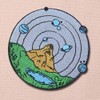 Mountain and Space Embroidered Badge Iron on or Sew on