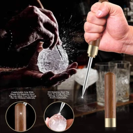 【Pack of 2】Ice Pick, Ice Pick Tool With Cover Non-Slip, Ice Picks Stainless Steel For Breaking Ice, Easy Grip, For Kitchen, Bars, Camping, Restaurant, Bartender