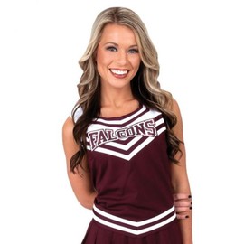 Cheer Fantastic V-Hem Uniform Vest CF1022V2, or Vest/Skirt Set (US, Alpha, X-Small, Adult, Black/White)